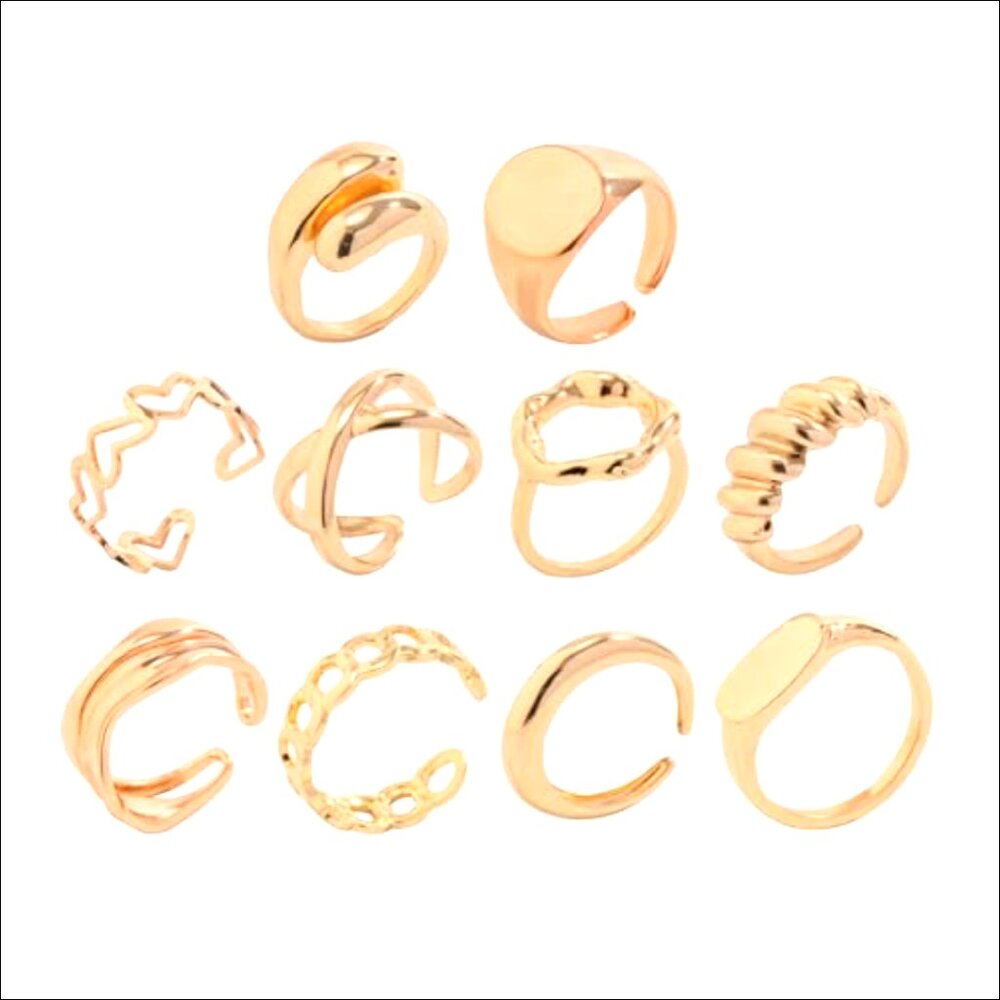 10-Piece Adjustable Stackable Knuckle Rings Set, … - image 5